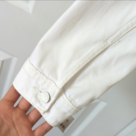 Paige Vivienne This Sh*t Is Bananas Custom Relaxed Cropped Denim Jacket White L - Picture 10 of 15